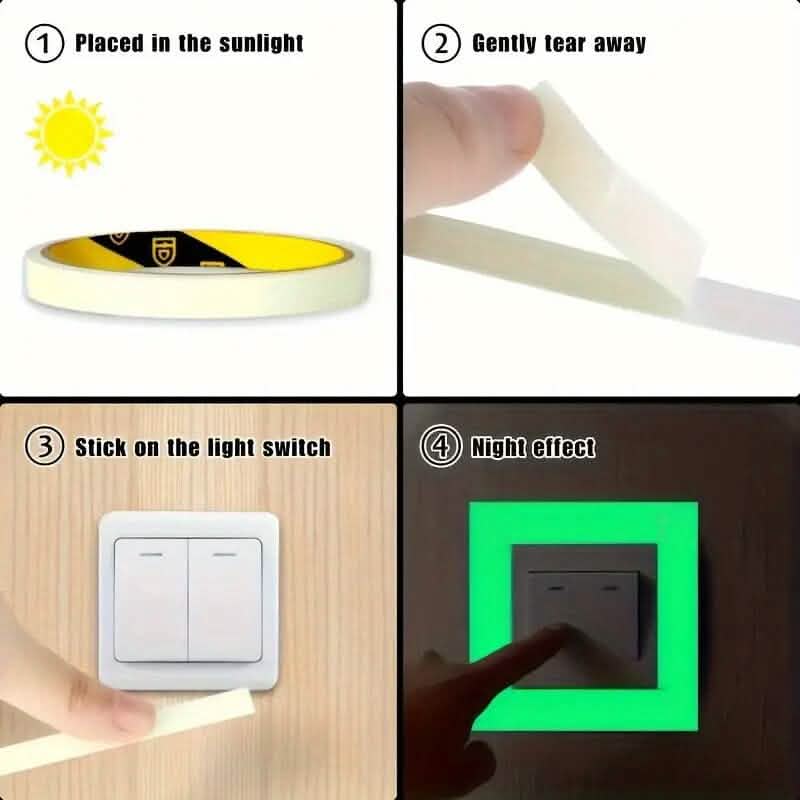 4-Pieces: Luminous Fluorescent Adhesive Tapes - A-1 Thread Vault