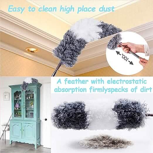 4-Pieces: Reusable Bendable Dusters with Extension Pole - A-1 Thread Vault