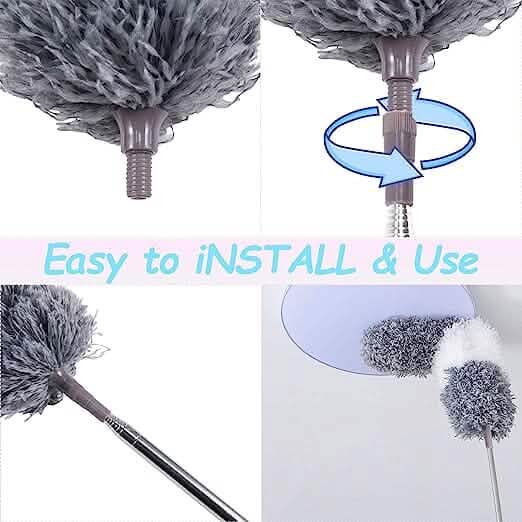 4-Pieces: Reusable Bendable Dusters with Extension Pole - A-1 Thread Vault