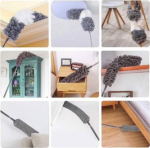 4-Pieces: Reusable Bendable Dusters with Extension Pole - A-1 Thread Vault