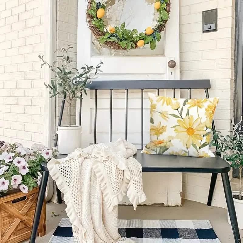 4-Pieces: Summer Flowers Printed Throw Pillow Cover Cushion Pillow Case - A-1 Thread Vault