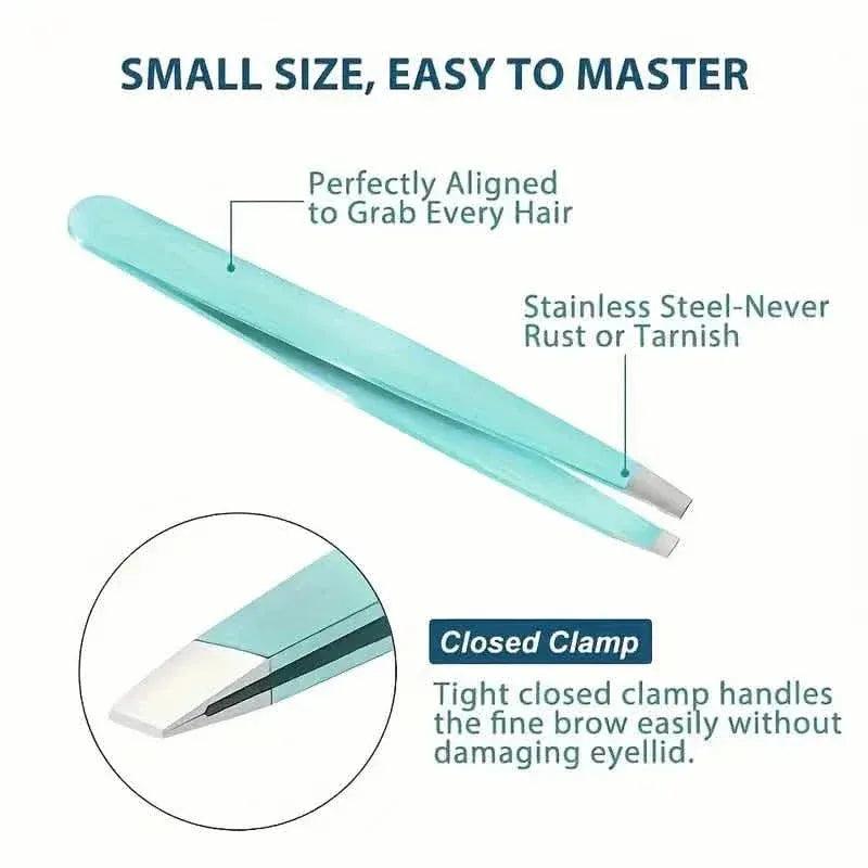 4-Pieces: Tweezers For Eyebrows, Straight, Slant, Angled and Pointy Tip - A-1 Thread Vault
