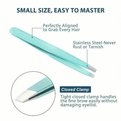 4-Pieces: Tweezers For Eyebrows, Straight, Slant, Angled and Pointy Tip - A-1 Thread Vault