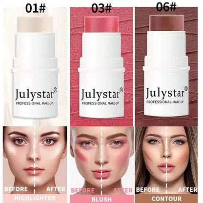 4-Pieces: Ultimate Cream Contour Kit - Seamless Blending Sticks with Highlighter, Blush & Bronzer - A-1 Thread Vault