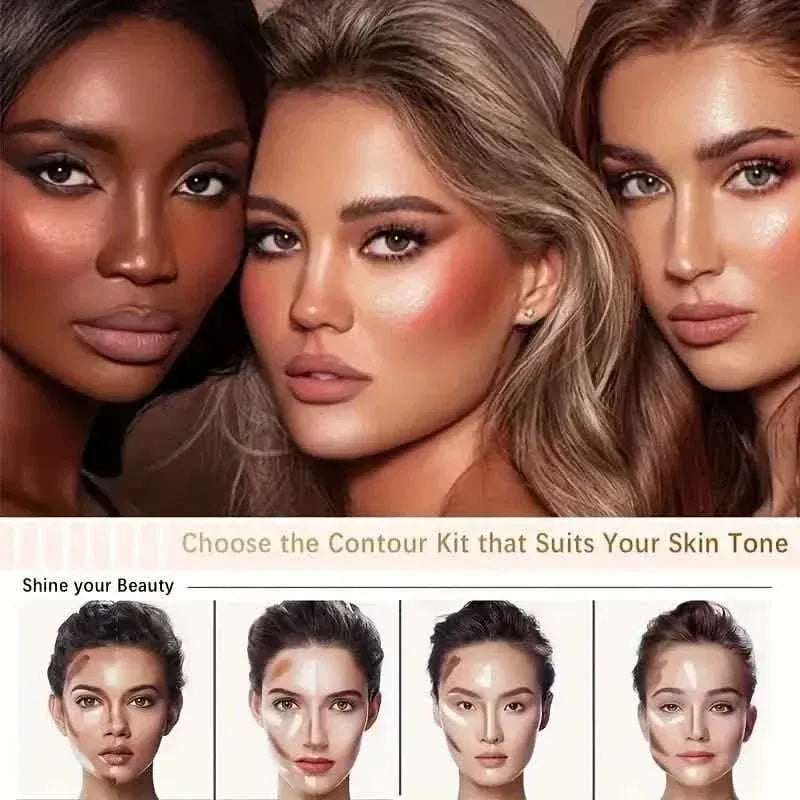 4-Pieces: Ultimate Cream Contour Kit - Seamless Blending Sticks with Highlighter, Blush & Bronzer - A-1 Thread Vault