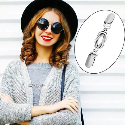 4-Pieces: Vintage Sweater Shawl Clips Retro Cardigan Collar Clips - A-1 Thread Vault