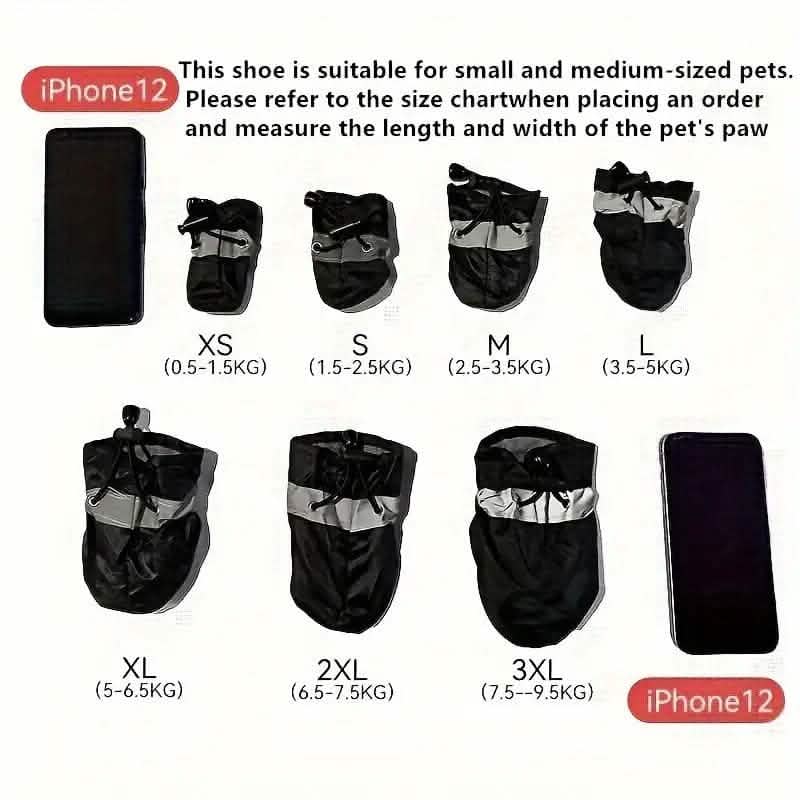 4-Pieces: Water-Resistant Dog Bootie Shoes - A-1 Thread Vault