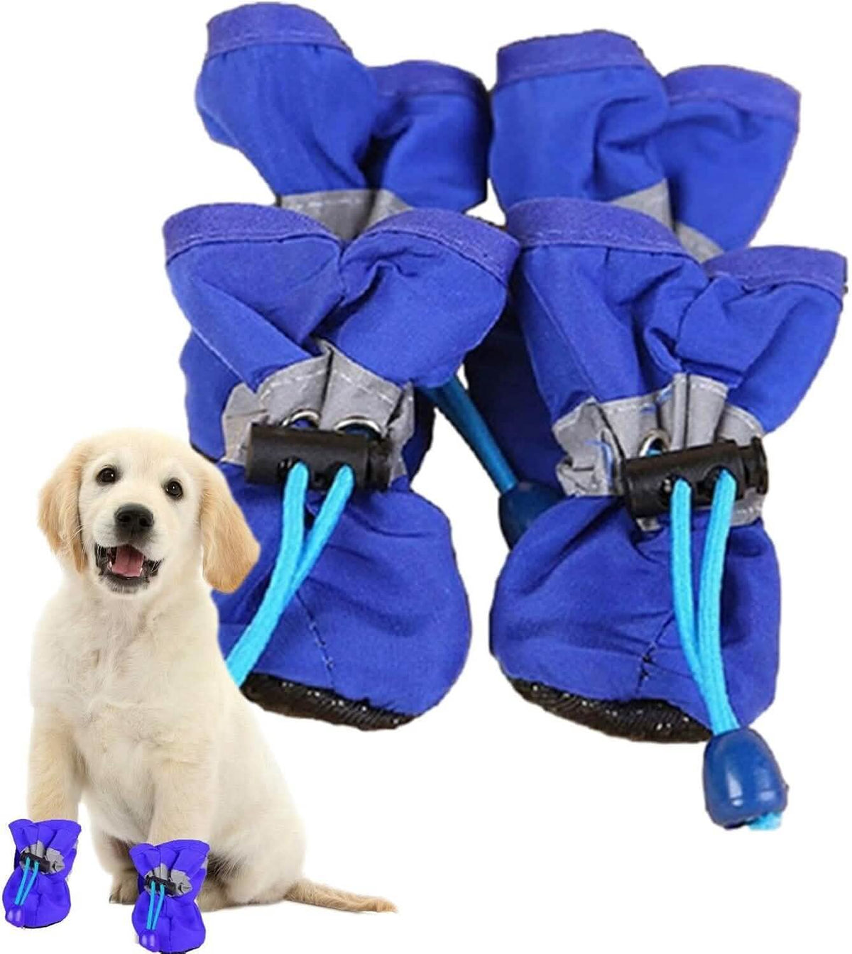 4-Pieces: Water-Resistant Dog Bootie Shoes - A-1 Thread Vault