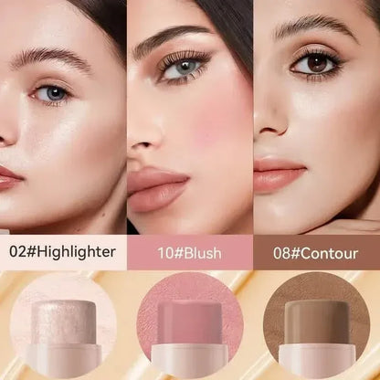 4-Pieces: Waterproof Cream Contour and Highlighter Kit with Brush - A-1 Thread Vault