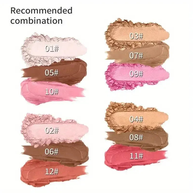 4-Pieces: Waterproof Cream Contour and Highlighter Kit with Brush - A-1 Thread Vault