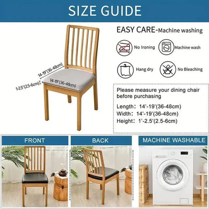 4-Pieces: Waterproof Removable Upholstered Leather Dining Chair Slipcovers - A-1 Thread Vault