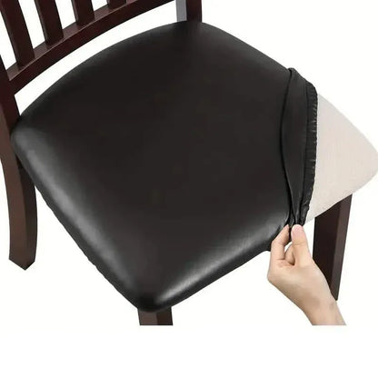 4-Pieces: Waterproof Removable Upholstered Leather Dining Chair Slipcovers - A-1 Thread Vault