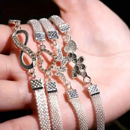 4-Pieces: Wide Edge Chain Anklets Set - A-1 Thread Vault