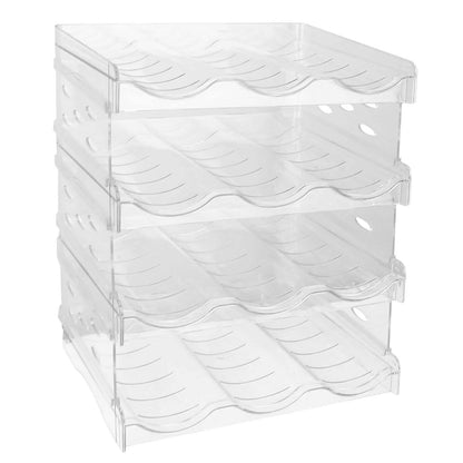 4-Tier Bottle Storage 12 Bottles Transparent Stackable Organizer Holder Shelf - A-1 Thread Vault