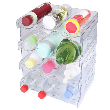 4-Tier Bottle Storage 12 Bottles Transparent Stackable Organizer Holder Shelf - A-1 Thread Vault