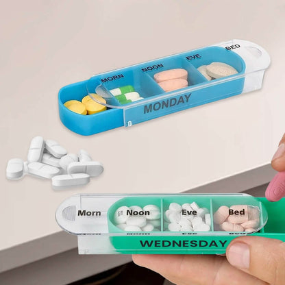4 Times A Day, Black 7 Day Stackable Daily Pill And Medicine Organizer - A-1 Thread Vault