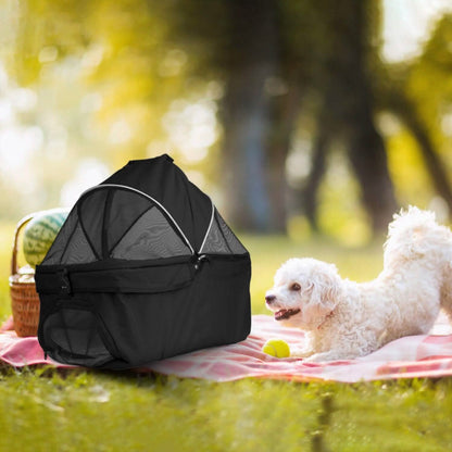 4 Wheels Pet Stroller Foldable with Removable Liner Storage Basket - A-1 Thread Vault