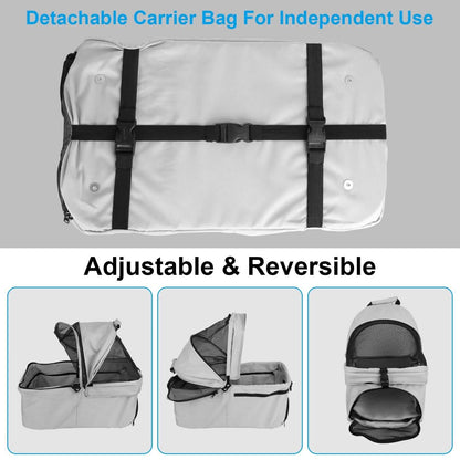 4 Wheels Pet Stroller Foldable with Removable Liner Storage Basket - A-1 Thread Vault