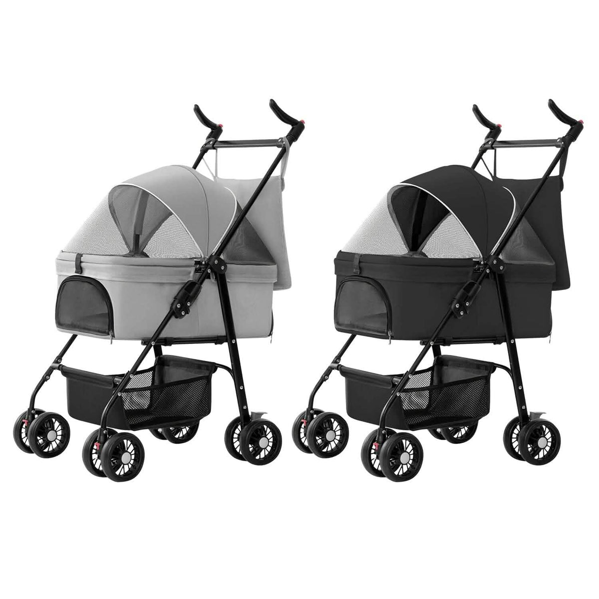 4 Wheels Pet Stroller Foldable with Removable Liner Storage Basket - A-1 Thread Vault