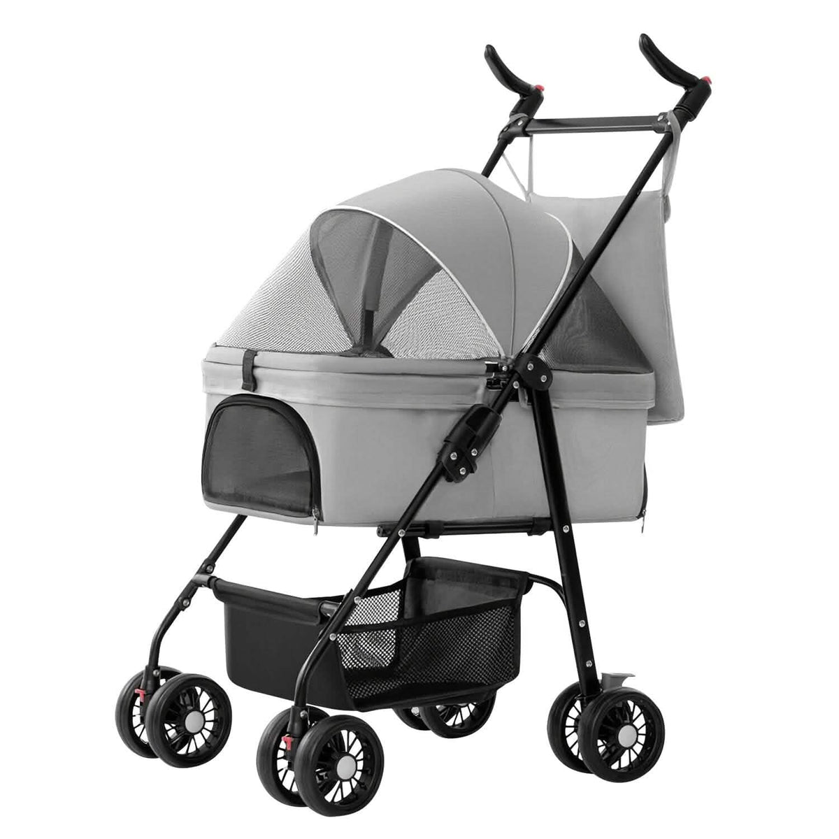 4 Wheels Pet Stroller Foldable with Removable Liner Storage Basket - A-1 Thread Vault