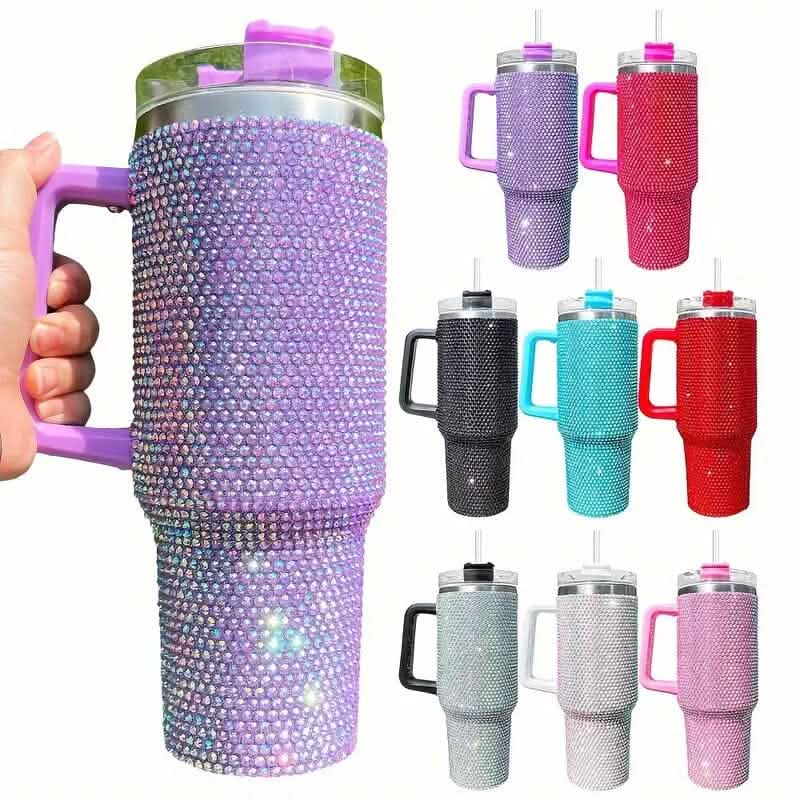 40 Oz Super Sparkly Rhinestone Bling Tumbler - A-1 Thread Vault