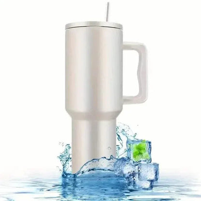 40oz Tumbler with Handle, Lid and Straw Insulated Cup Reusable Stainless Steel - A-1 Thread Vault