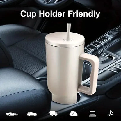 40oz Tumbler with Handle, Lid and Straw Insulated Cup Reusable Stainless Steel - A-1 Thread Vault