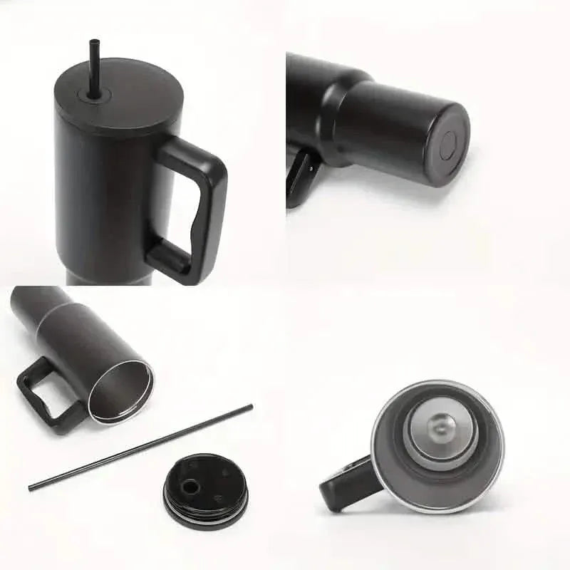 40oz Tumbler with Handle, Lid and Straw Insulated Cup Reusable Stainless Steel - A-1 Thread Vault