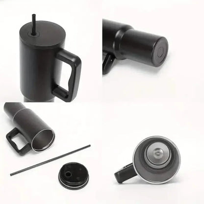 40oz Tumbler with Handle, Lid and Straw Insulated Cup Reusable Stainless Steel - A-1 Thread Vault