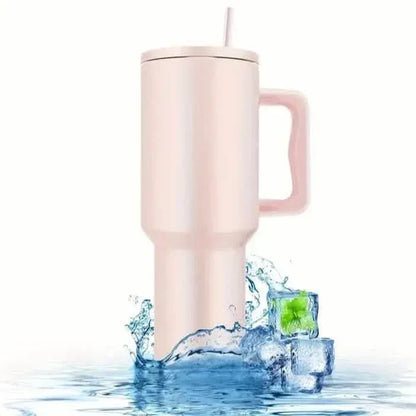 40oz Tumbler with Handle, Lid and Straw Insulated Cup Reusable Stainless Steel - A-1 Thread Vault