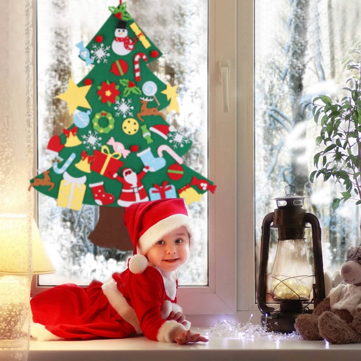 41-Piece: DIY Felt Christmas Tree Detachable Ornaments for Kids - A-1 Thread Vault