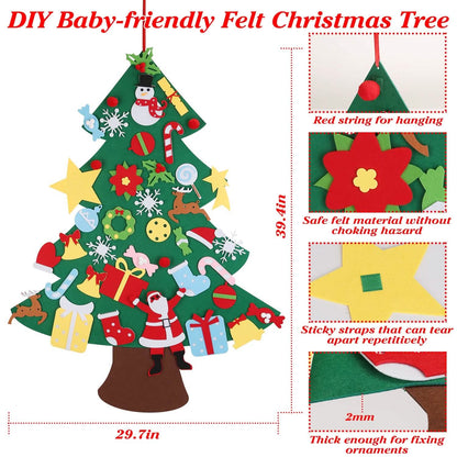41-Piece: DIY Felt Christmas Tree Detachable Ornaments for Kids - A-1 Thread Vault
