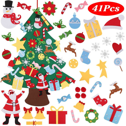 41-Piece: DIY Felt Christmas Tree Detachable Ornaments for Kids - A-1 Thread Vault