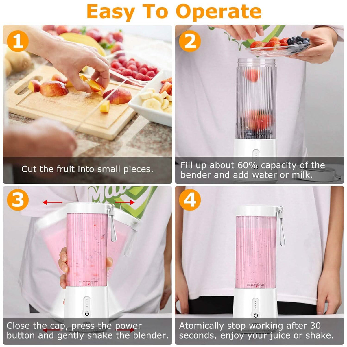 450ml Rechargeable Fruit Blender with 6 Blades - A-1 Thread Vault