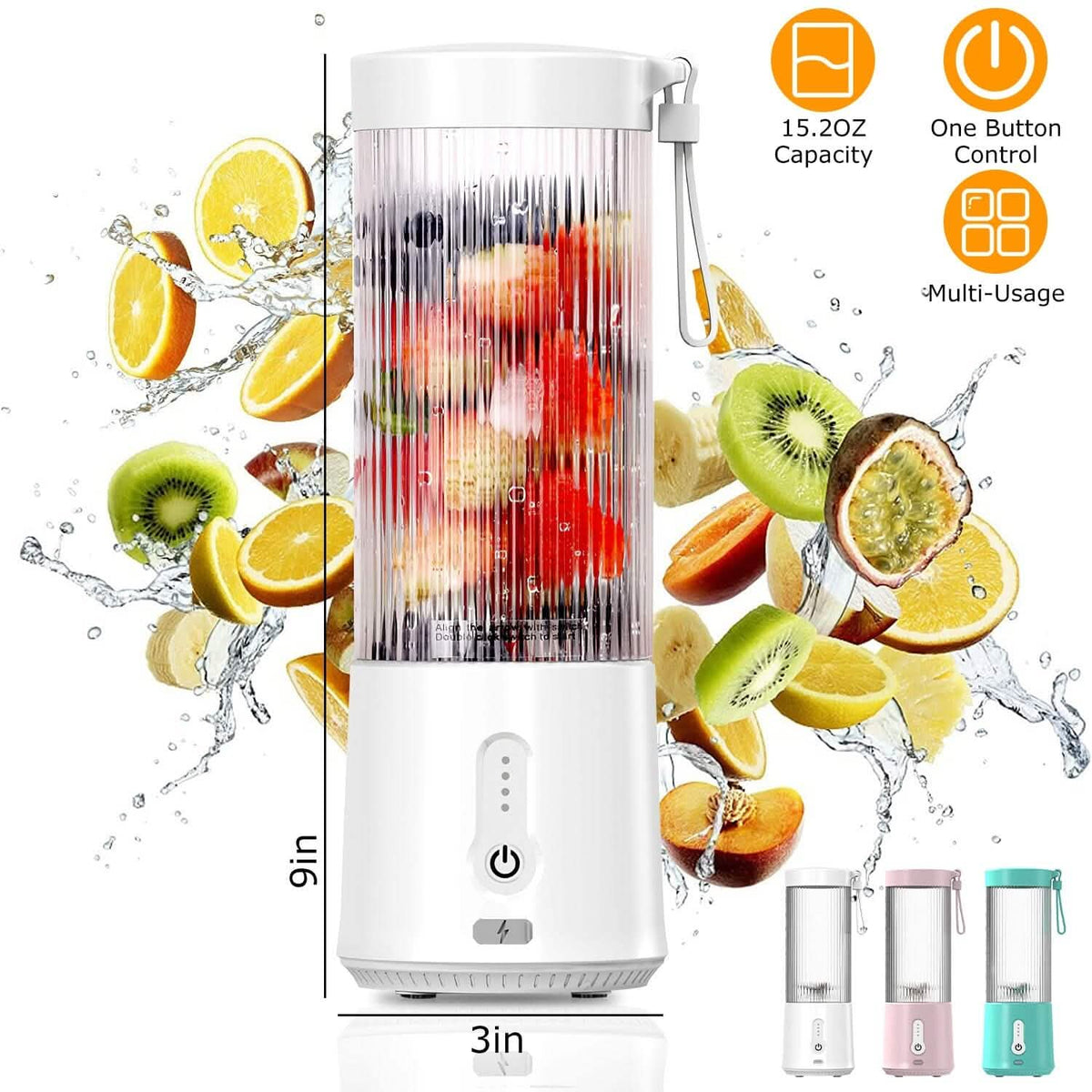 450ml Rechargeable Fruit Blender with 6 Blades - A-1 Thread Vault