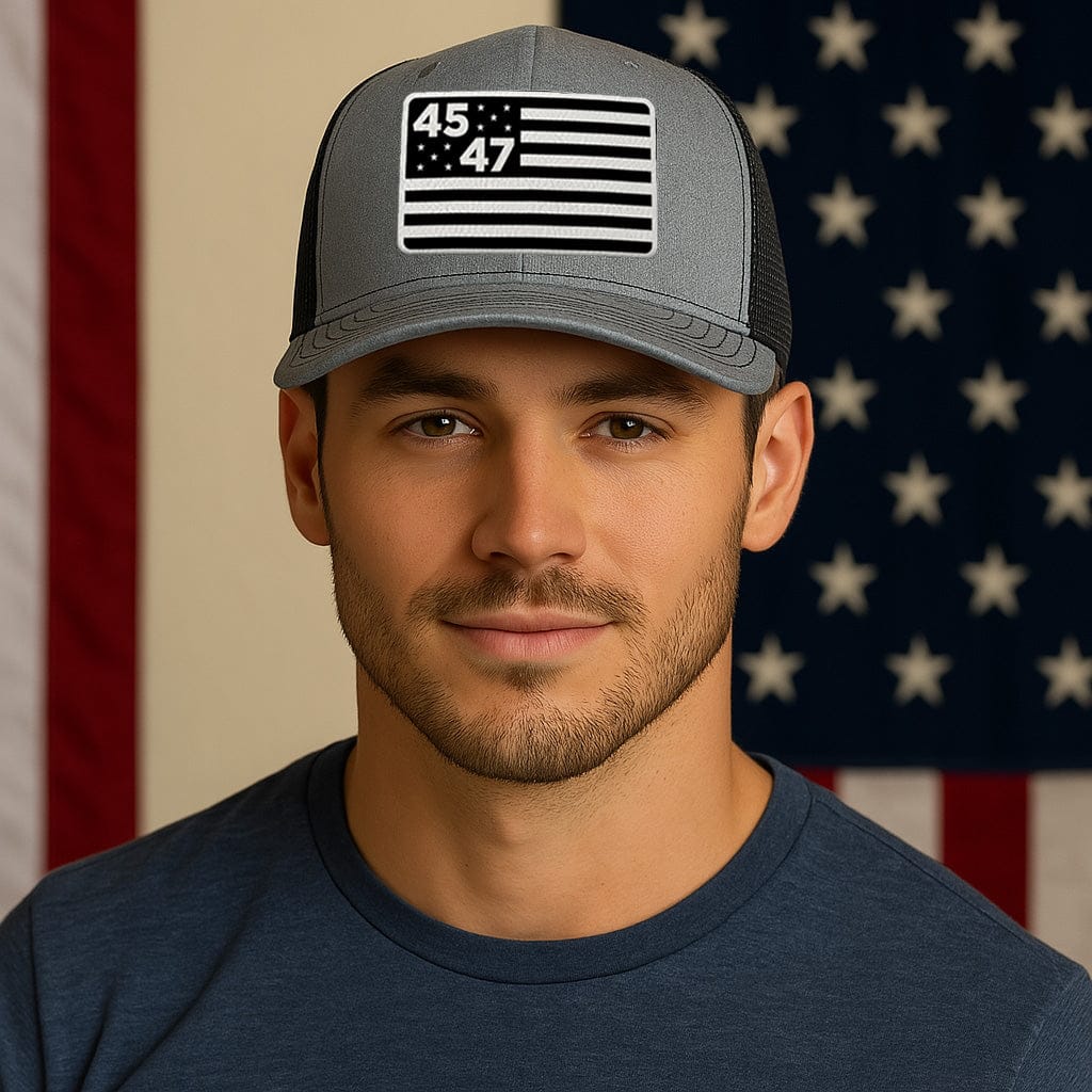 45th & 47th President Flag Hat (Monochrome) - A-1 Thread Vault
