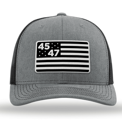 45th & 47th President Flag Hat (Monochrome) - A-1 Thread Vault