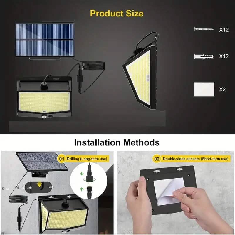 468 LED Solar Motion Sensor Security Outdoor Light - A-1 Thread Vault
