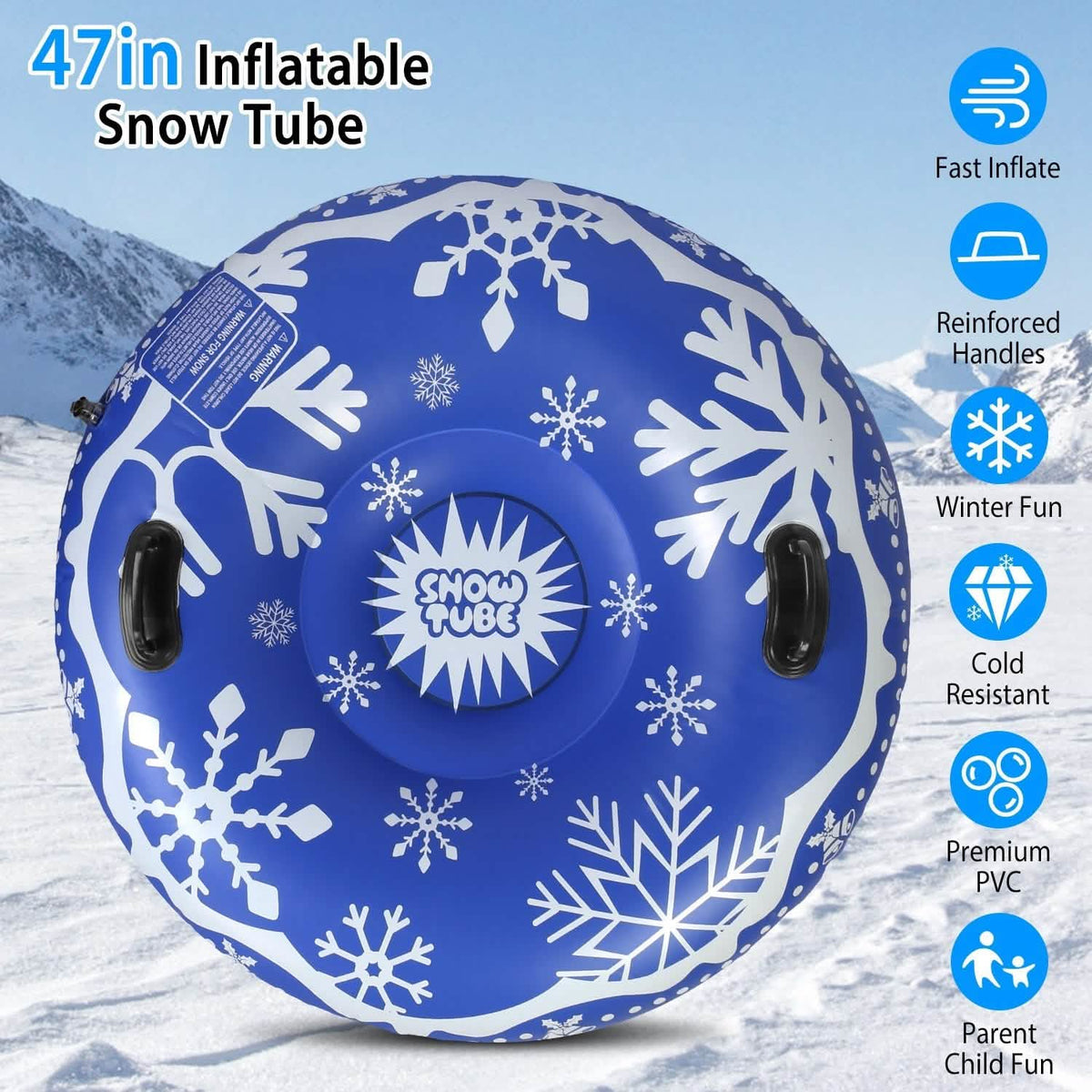 47-Inch Inflatable Snow Tube - A-1 Thread Vault