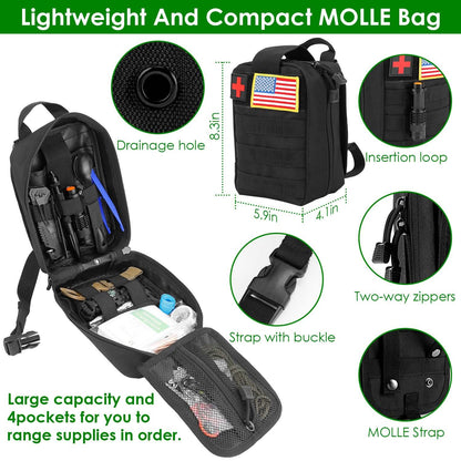 47-Pieces: Emergency Survival Kit EDC Gear Equipment Tool with Pouch - A-1 Thread Vault