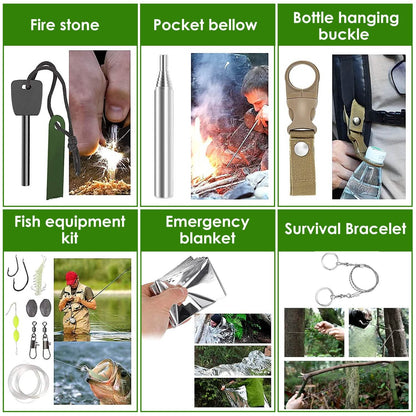 47-Pieces: Emergency Survival Kit EDC Gear Equipment Tool with Pouch - A-1 Thread Vault