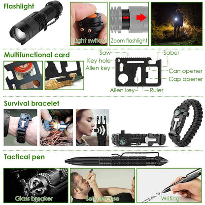 47-Pieces: Emergency Survival Kit EDC Gear Equipment Tool with Pouch - A-1 Thread Vault