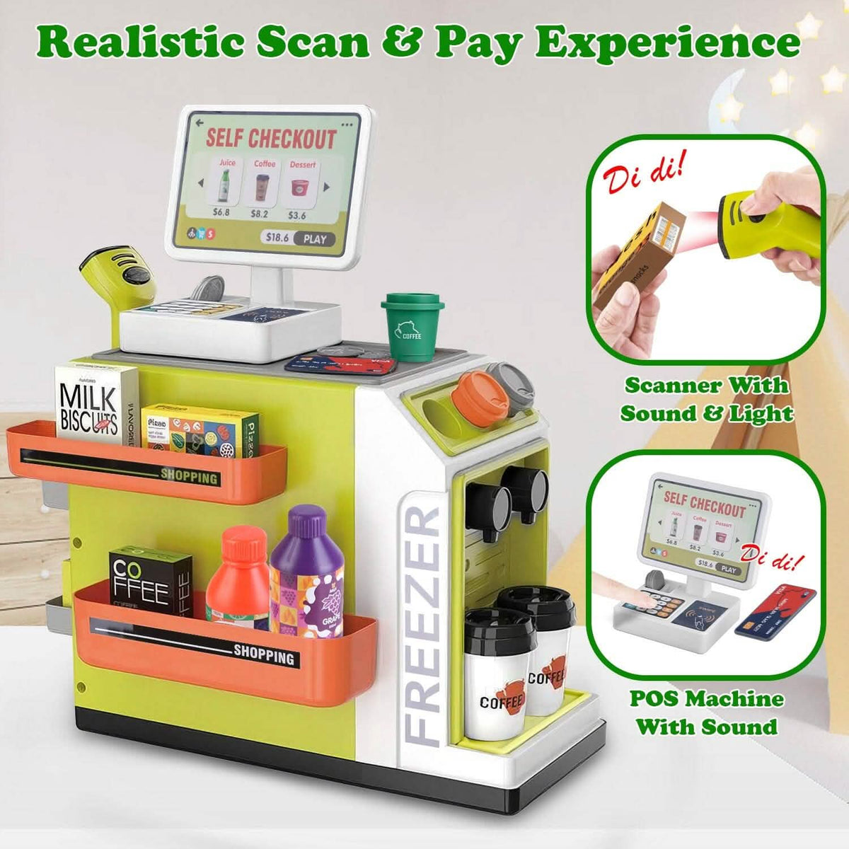 48-Piece: Pretend Cash Register Play Toy Set - A-1 Thread Vault