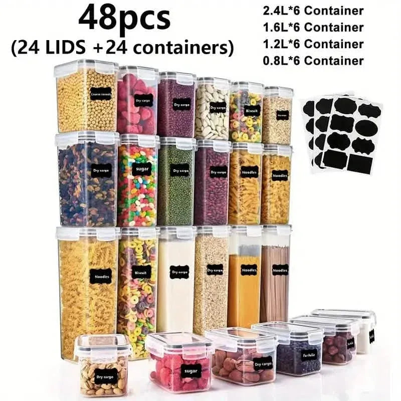 48-Piece Set: Food Storage Container Set, Fresh-Keeping and Easy-to-Secure Lids - A-1 Thread Vault