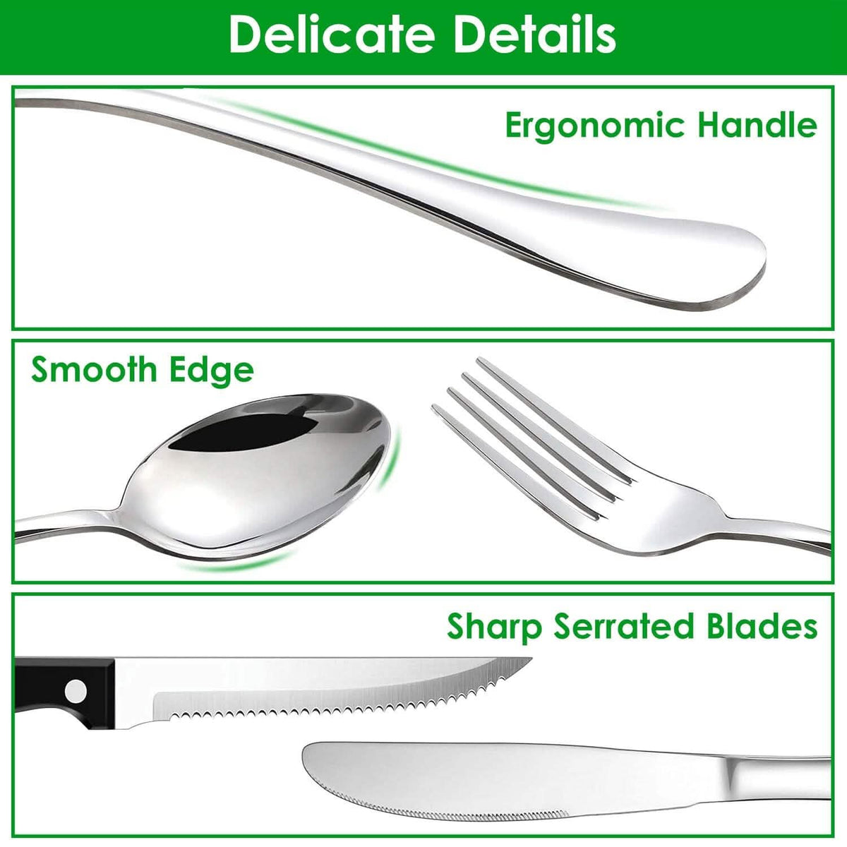 48-Piece: Stainless Steel Silverware Cutlery Set - A-1 Thread Vault