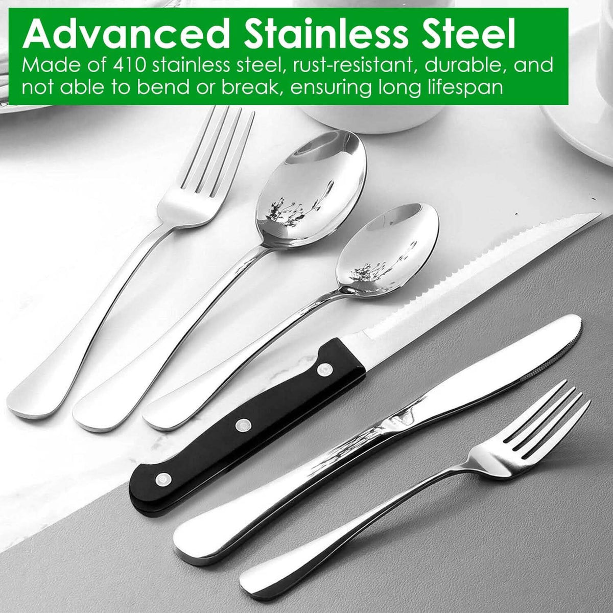 48-Piece: Stainless Steel Silverware Cutlery Set - A-1 Thread Vault