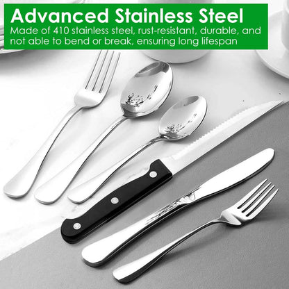48-Piece: Stainless Steel Silverware Cutlery Set - A-1 Thread Vault