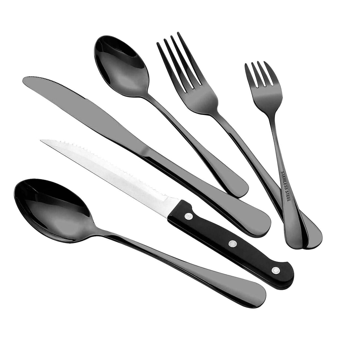 48-Piece: Stainless Steel Silverware Cutlery Set - A-1 Thread Vault
