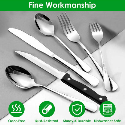 48-Piece: Stainless Steel Silverware Cutlery Set - A-1 Thread Vault