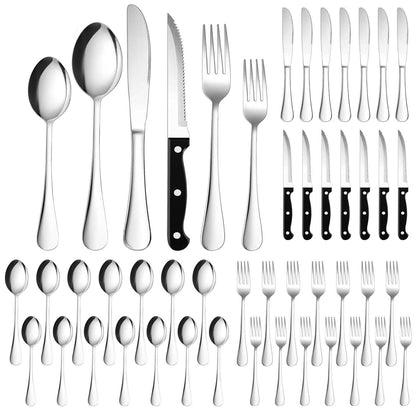 48-Piece: Stainless Steel Silverware Cutlery Set - A-1 Thread Vault